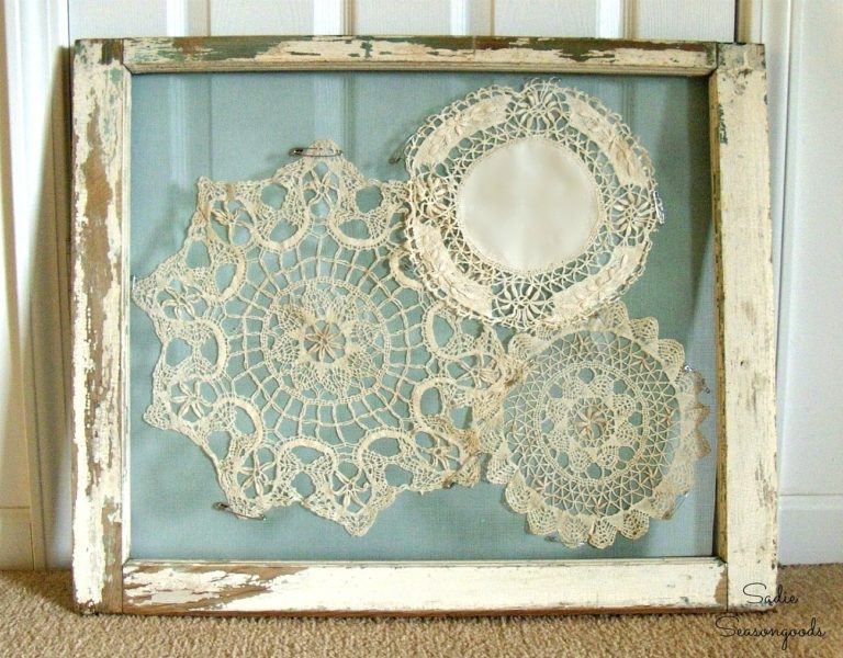 Framed Doilies as Shabby Chic Wall Decor