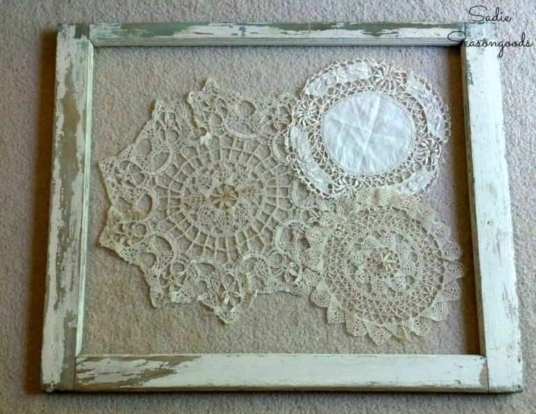 Framed Doilies as Shabby Chic Wall Decor