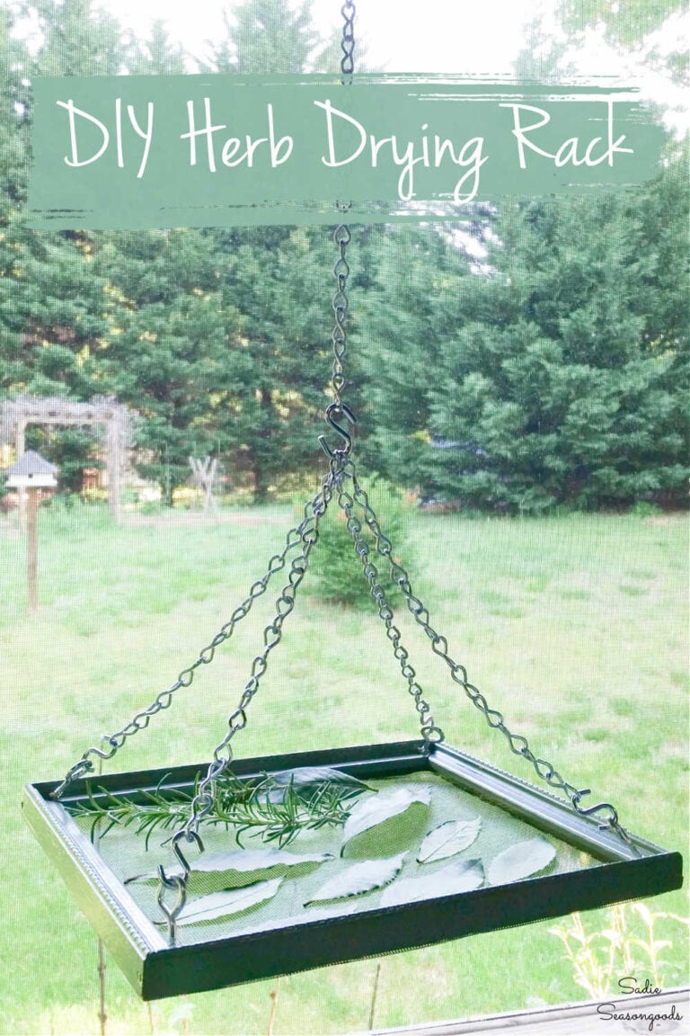 DIY Herb Drying Rack from a Repurposed Picture Frame