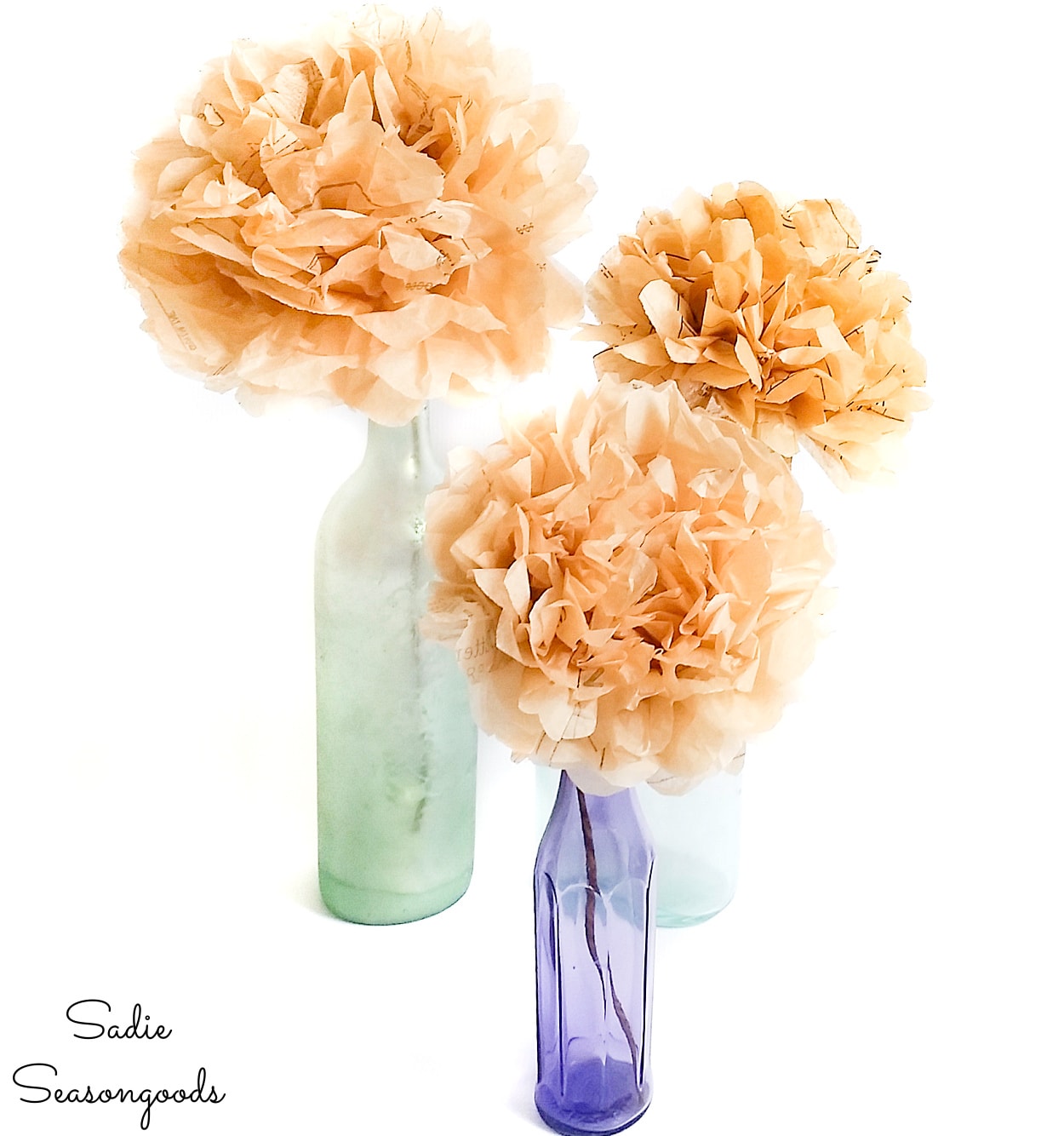 DIY Tissue Paper Flowers from Vintage Sewing Patterns