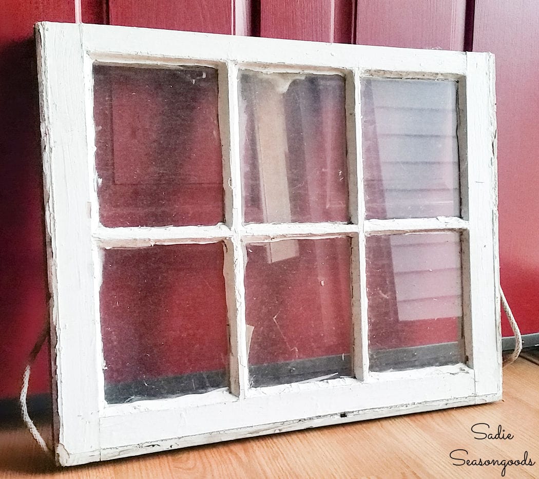 Vintage Seed Packets in an Antique Window Frame