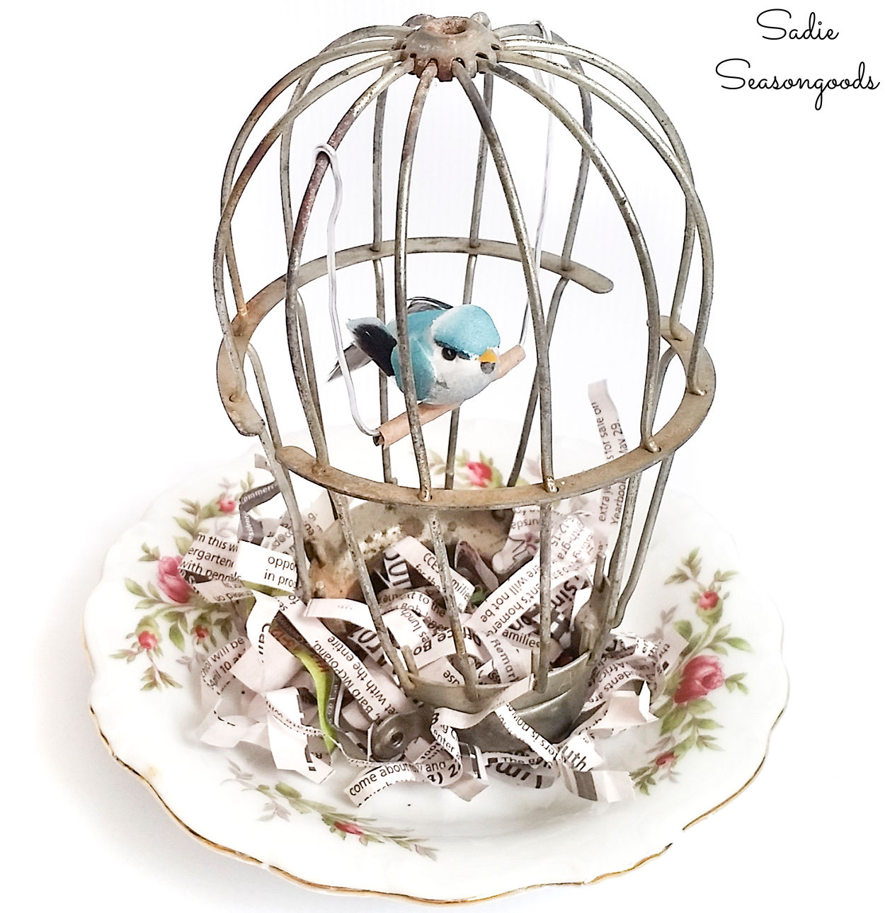 Bird Cage Decor from Cage Light Covers for Spring Decorating