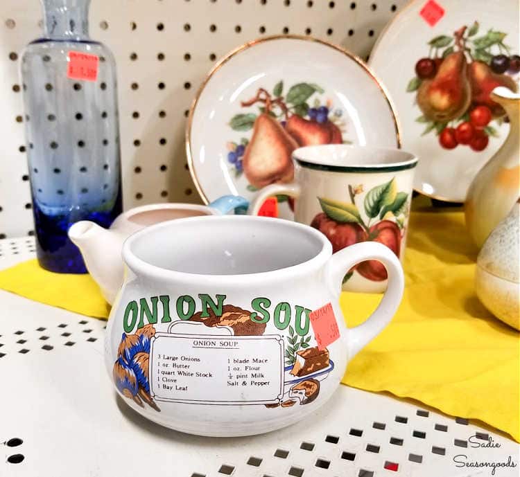 vintage soup mug at a thrift store