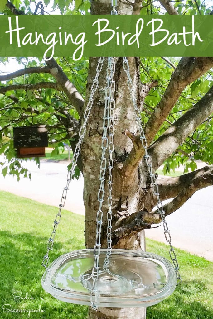 DIY Hanging Bird Bath from the Thrift Store!