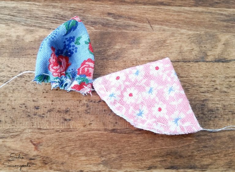 Cloth Flowers from Flour Sack Fabric and Vintage Buttons