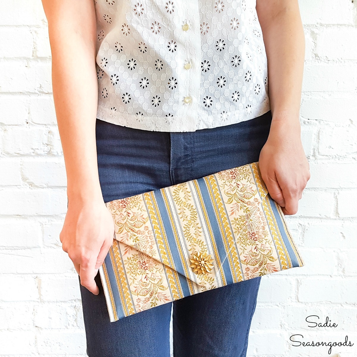 Making an Envelope Clutch or Small Handbag from a Table Runner