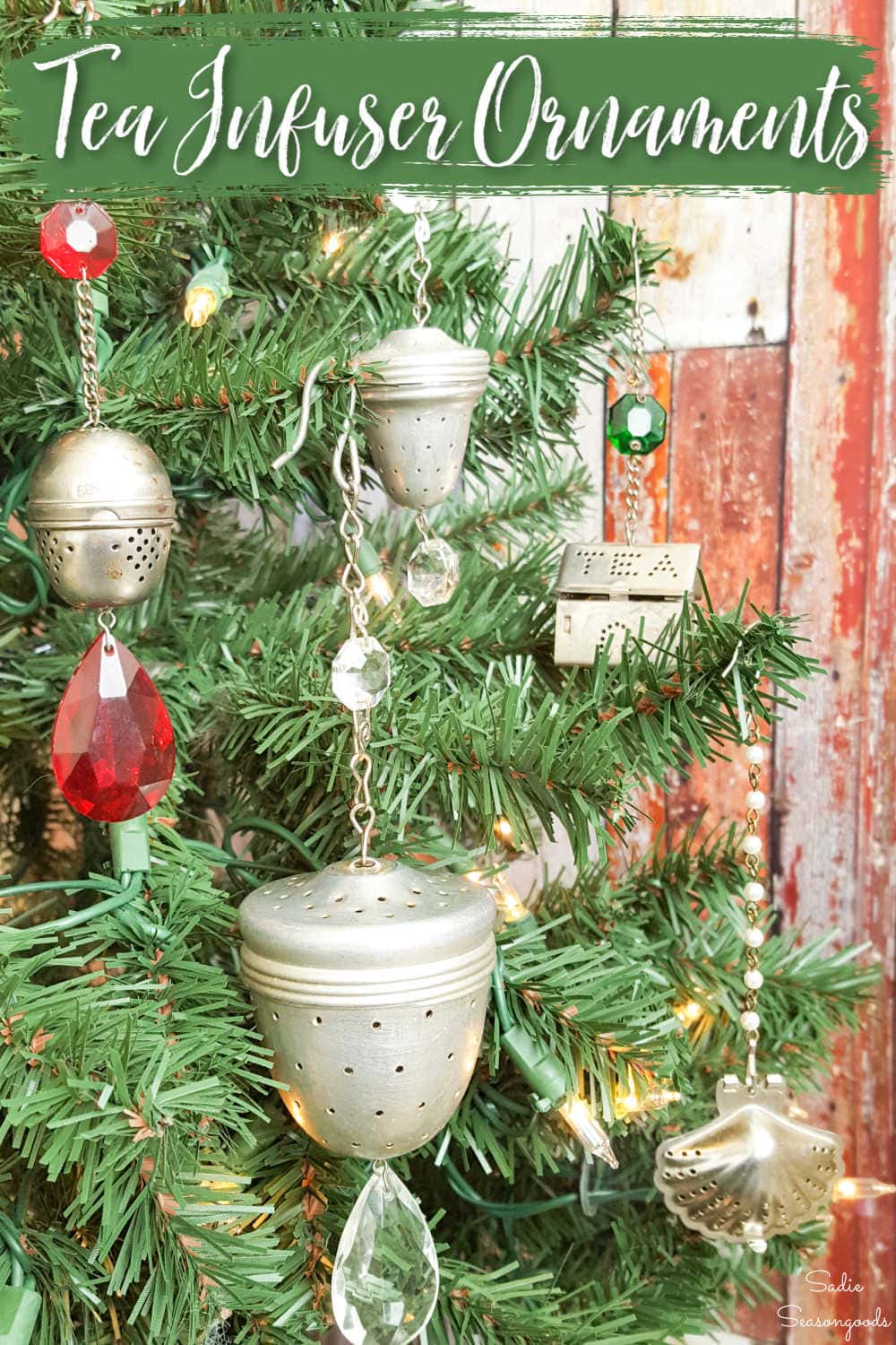 diy christmas ornament with a tea ball infuser