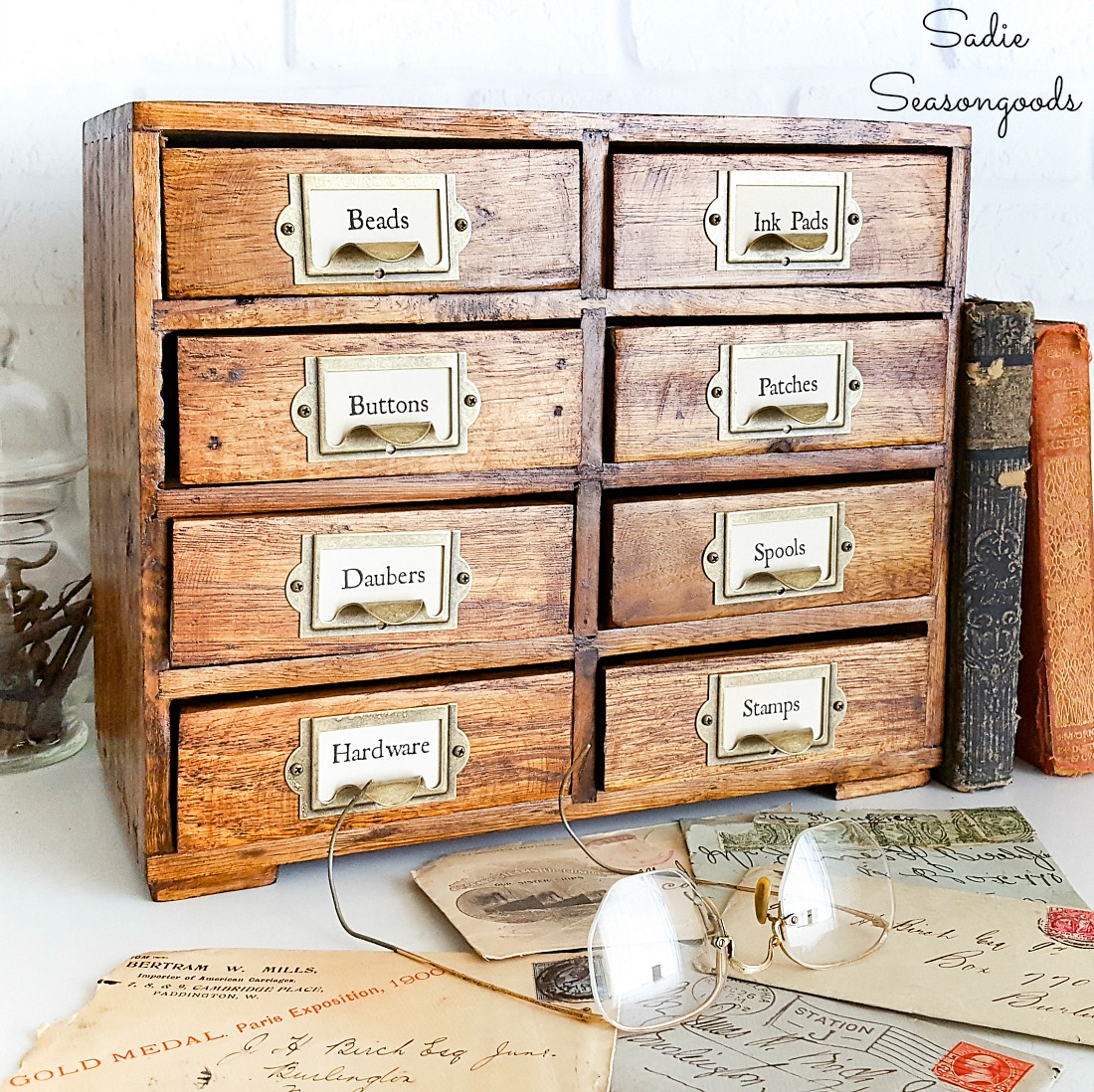 Vintage Card Catalog Or Diy Card Catalog From A Mini Chest Of Drawers