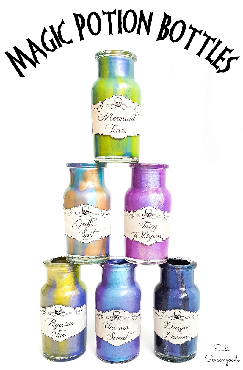 Magic Season Decorative Glass Bottles with Cork Stopper (9 fl oz. Potion  Bottles
