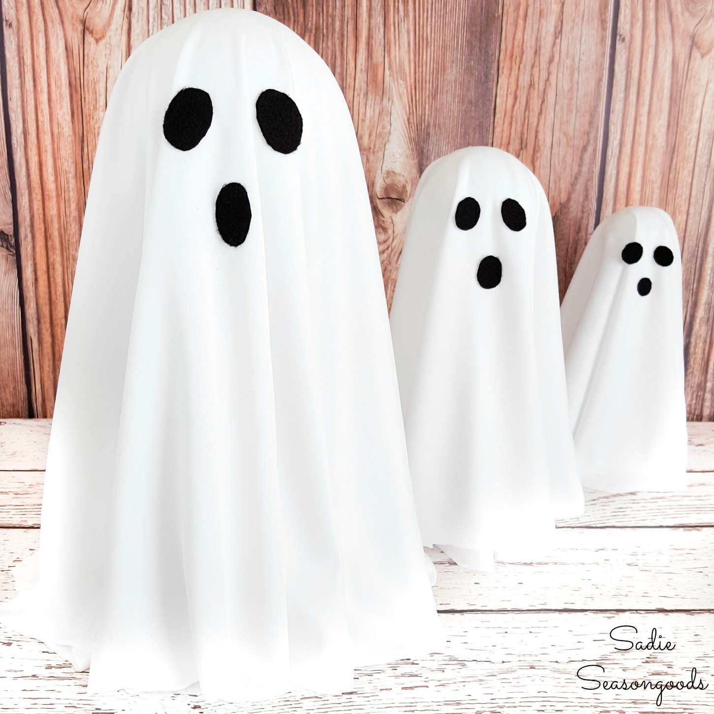 diy ghost candlestick holders