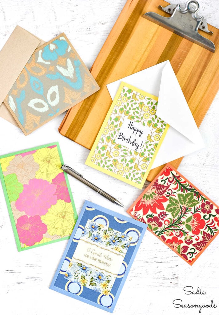 DIY Greeting Cards from File Folders and Scrapbooking Supplies