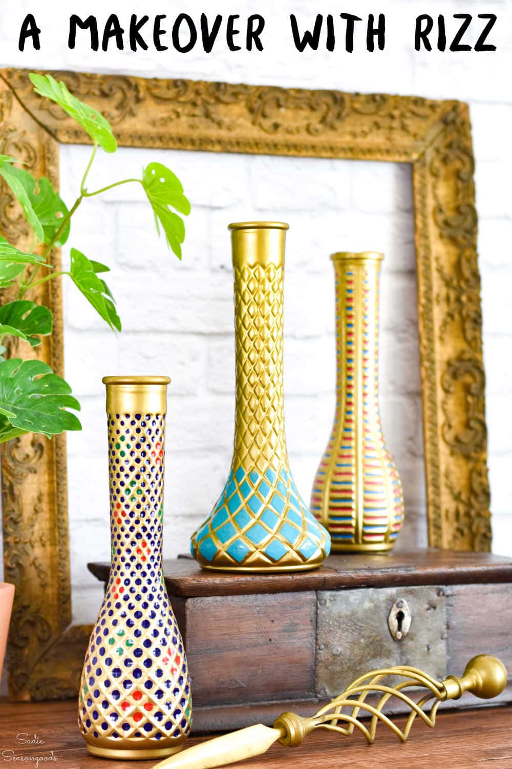 upcycled vases from the thrift store