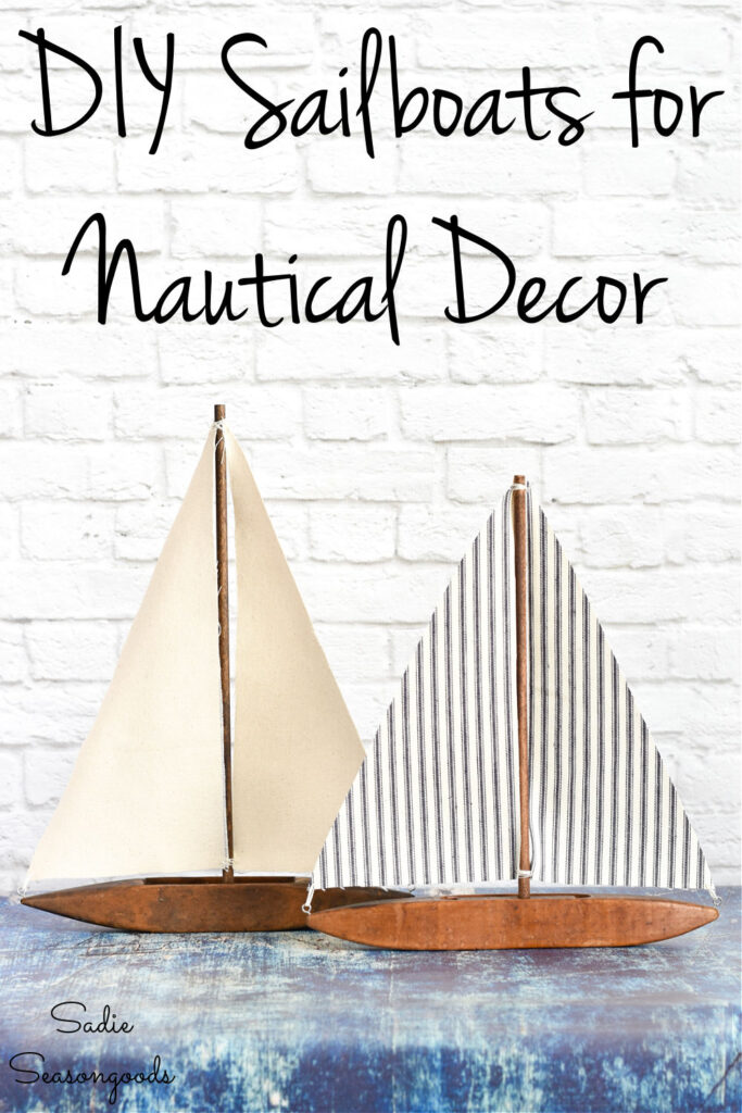 Sailboat Decor from a Weaving Shuttle for Rustic Nautical Decor