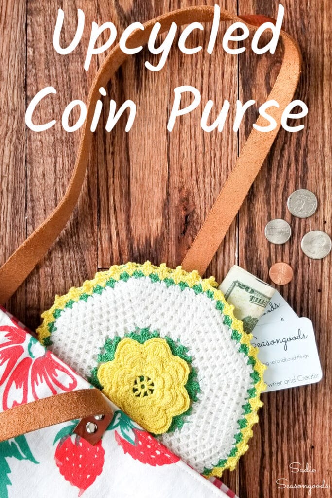 DIY Coin Purse from Crocheted Potholders or Vintage Hot Pads