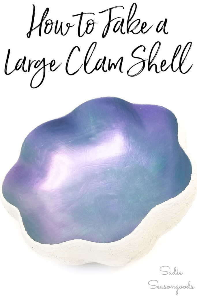 Clam Shell Bowl with Baking Soda Paint for Modern Coastal Decor