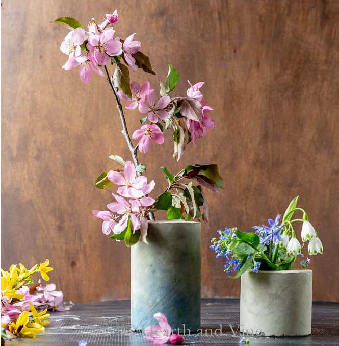 how to make a cement vase