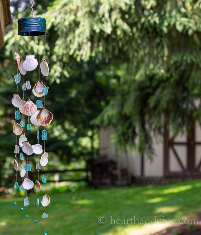 how to make windchimes with shells and sea glass