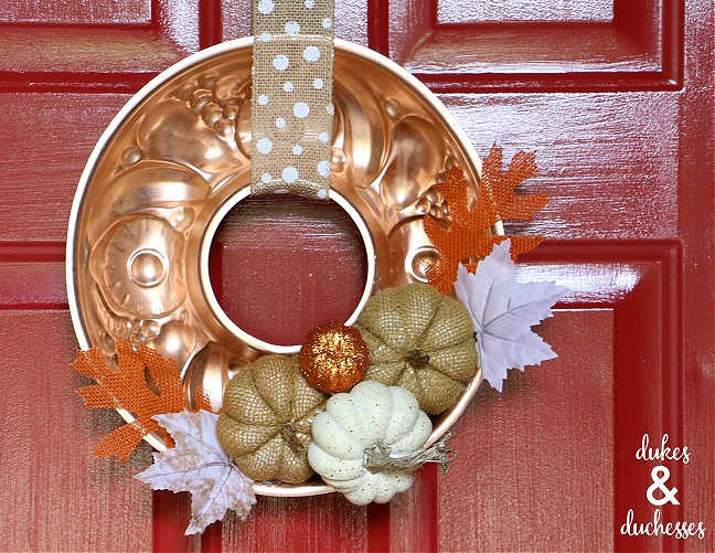 wreaths for fall from a copper jello mold