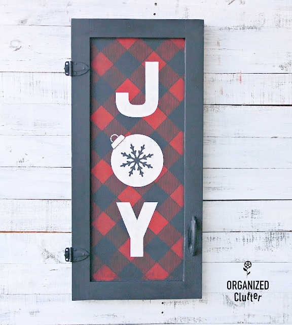 christmas sign in plaid