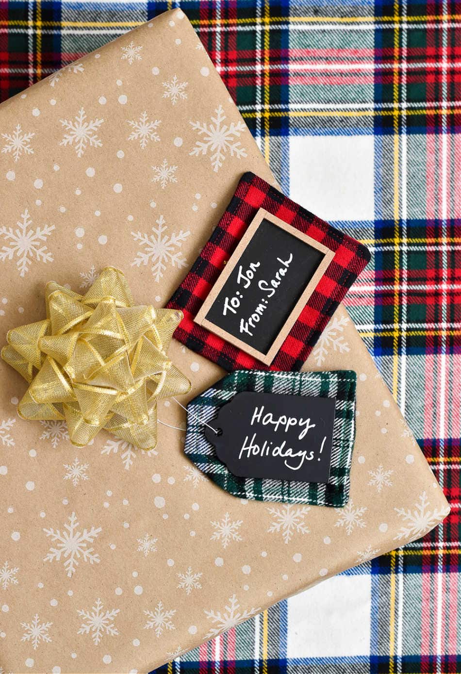 christmas plaid gift tags