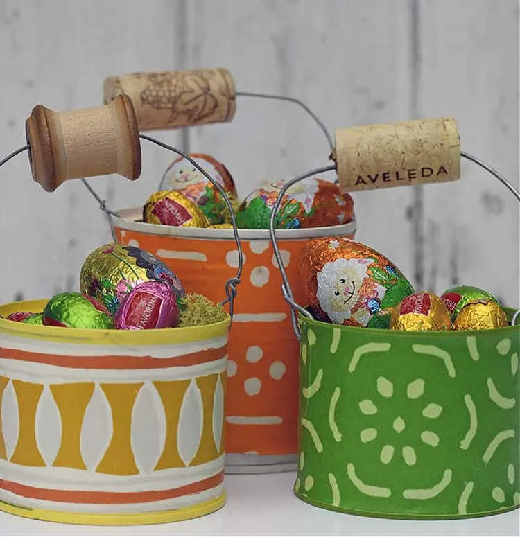 diy treat baskets with wine cork handles