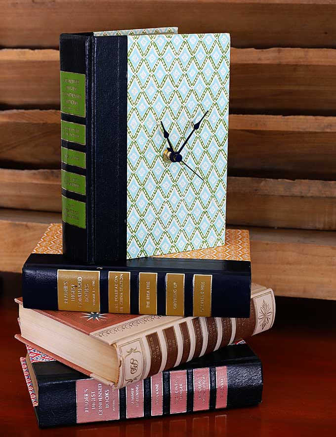 repurposing a reader's digest book into a clock