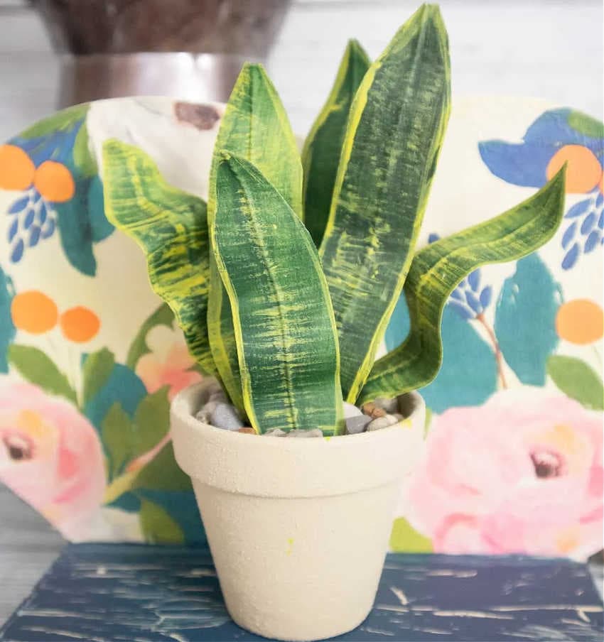 faux snake plant craft project