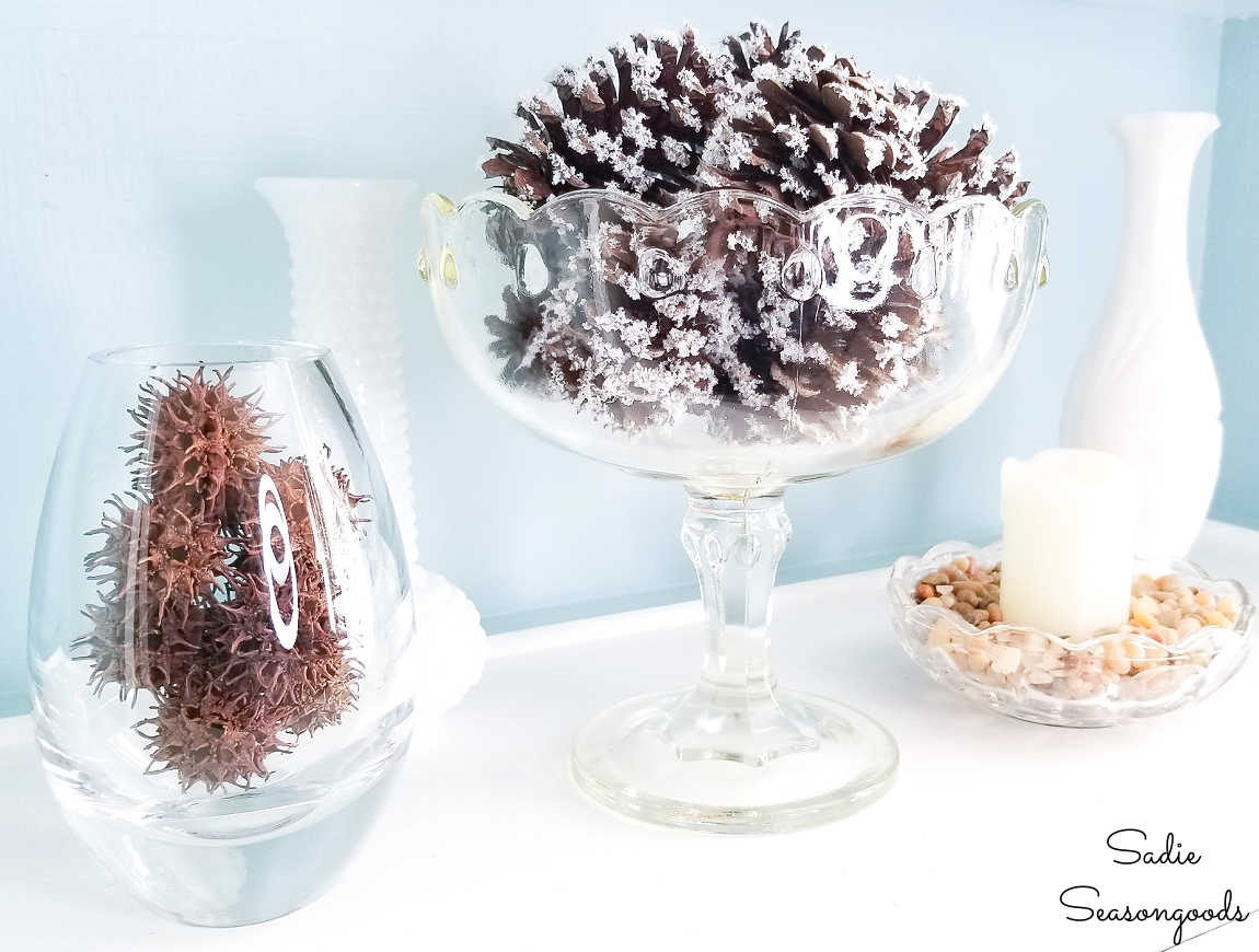 winter decor with nature crafts