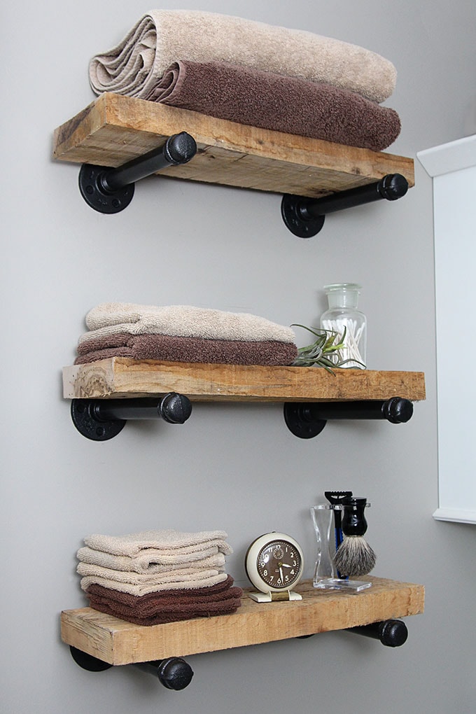 diy pipe shelves