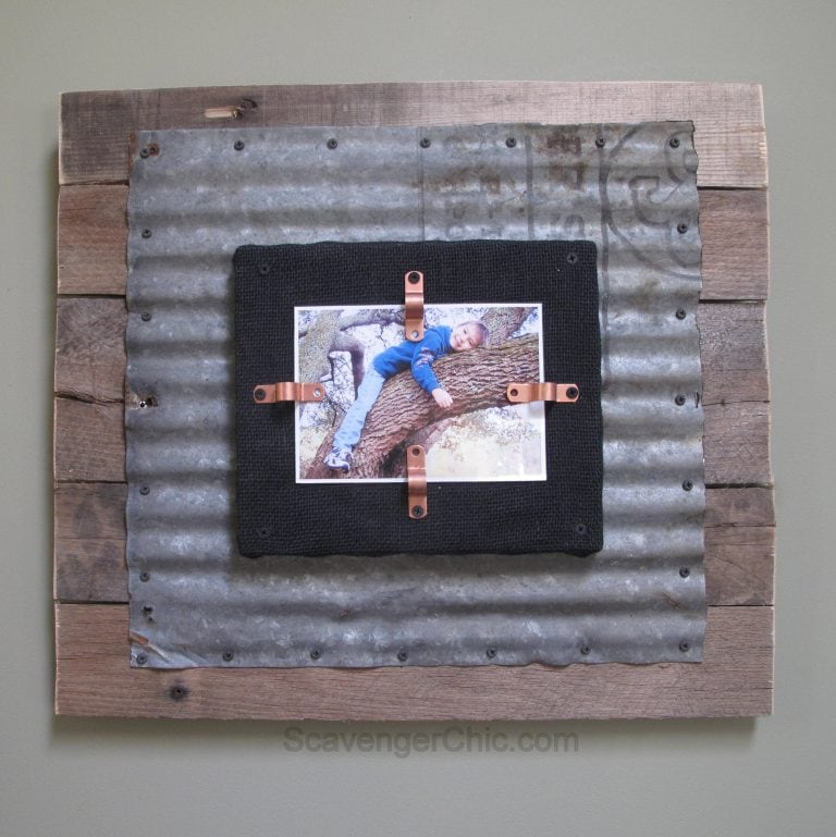 diy picture frame with industrial style