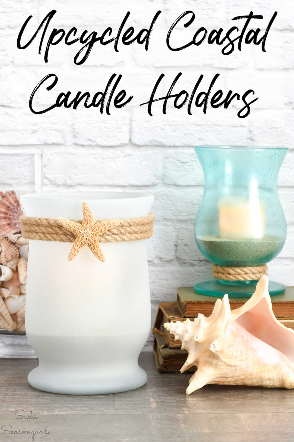 coastal candle holders for easy beach house decor
