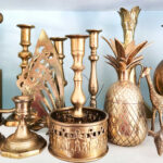 vintage brass candle sticks and decor