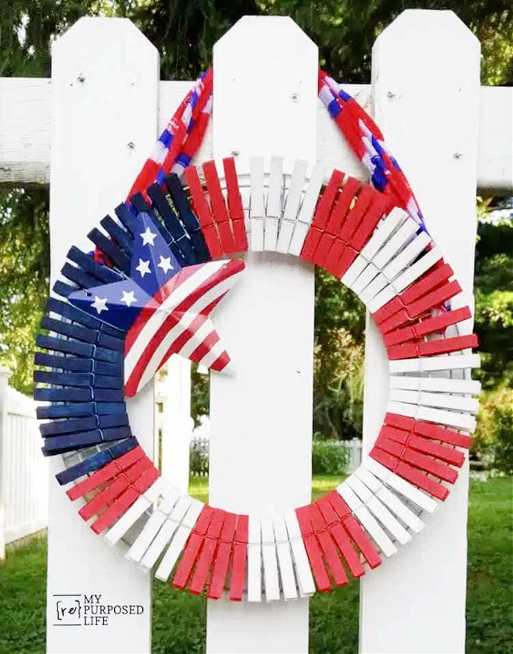 clothespin wreath for july 4th