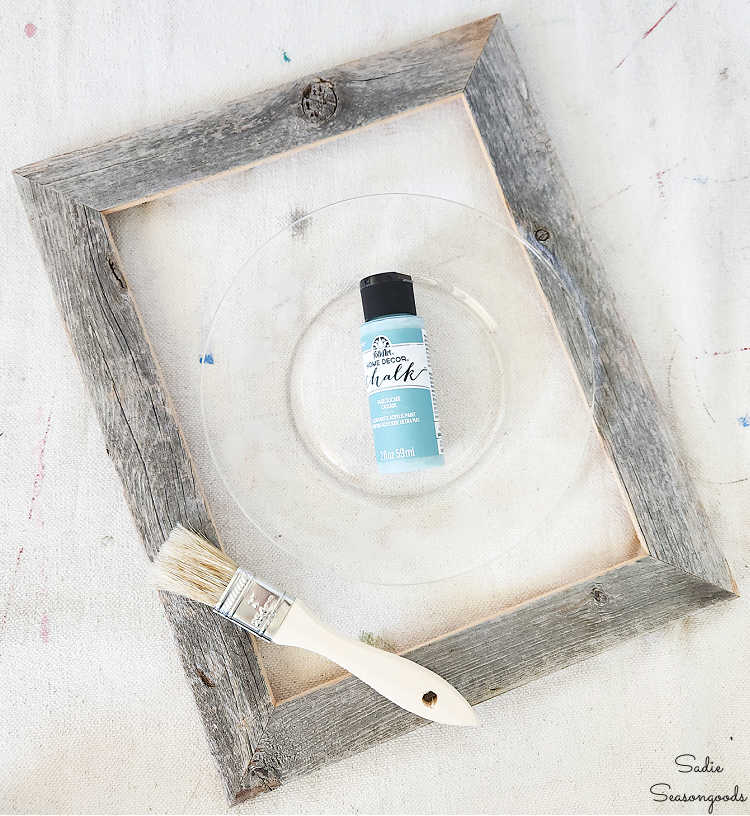 painting a weathered wood frame