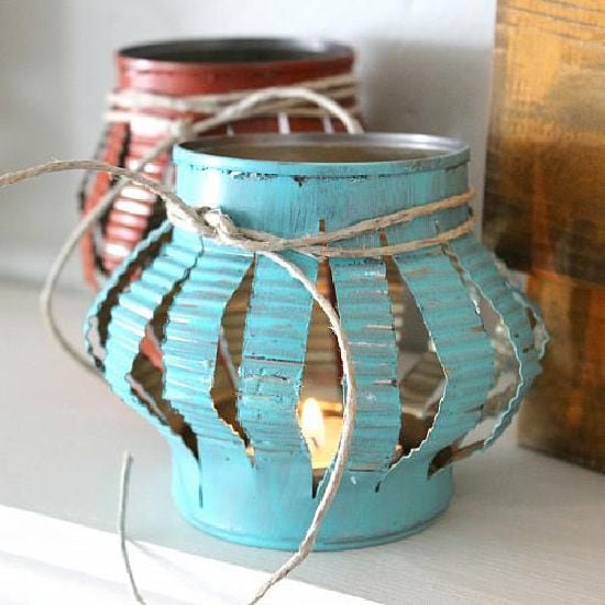 tea light lantern from a tin can