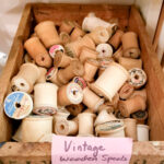 vintage wooden spools for craft projects