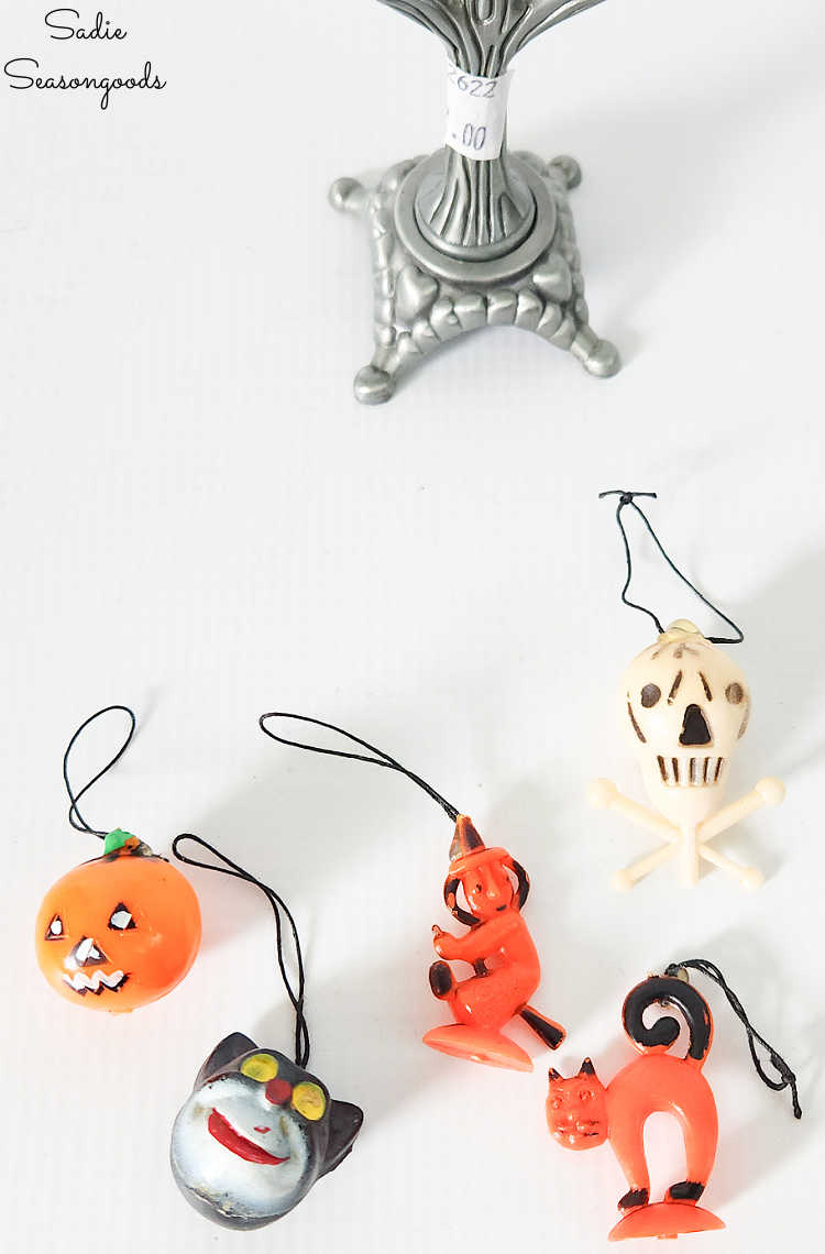 mini halloween ornaments from vintage cupcake toppers