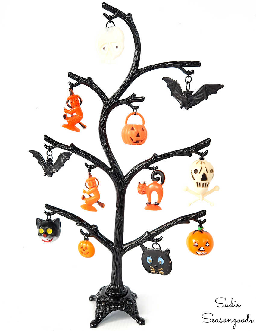 diy halloween tabletop tree and mini ornaments