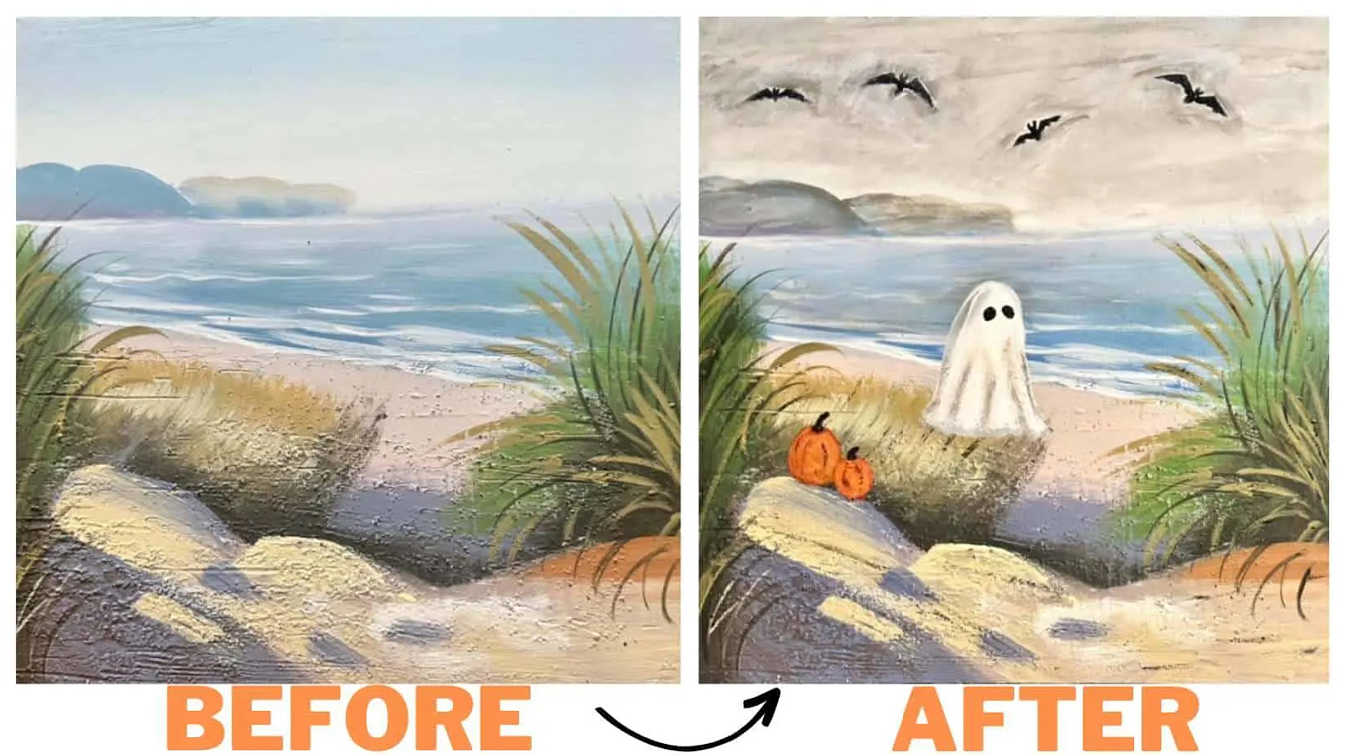 upcycling thrift store art for halloween