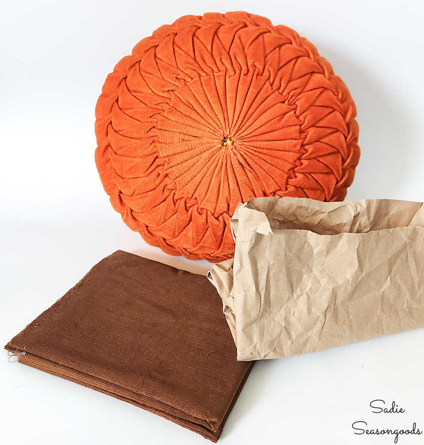 making a jack-o-lantern pillow for halloween decor