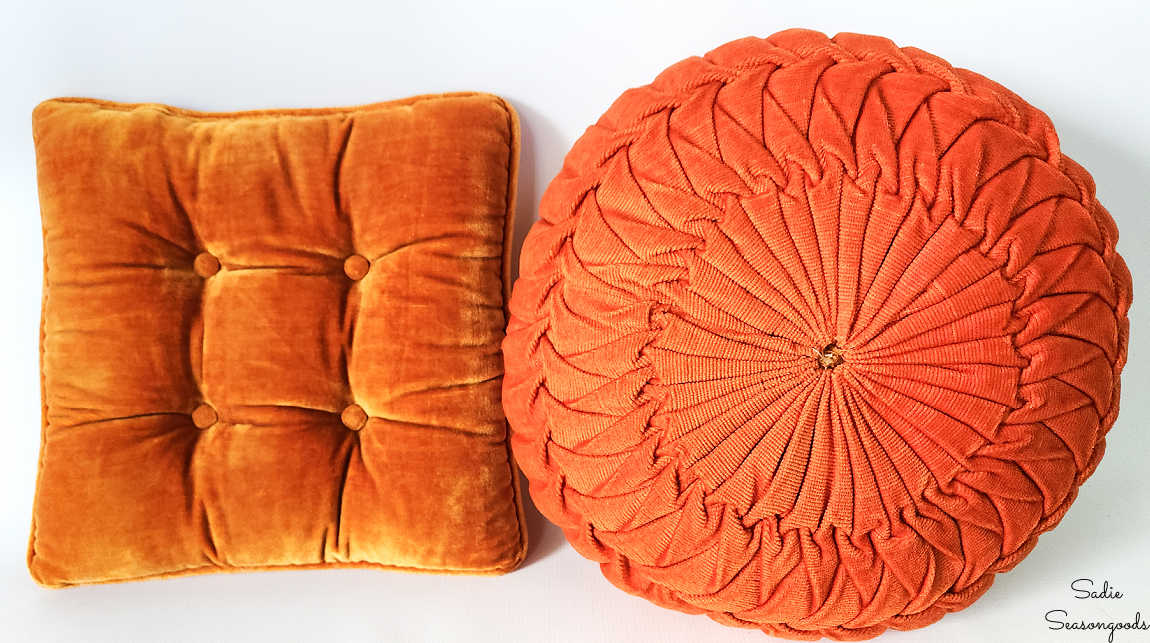 vintage orange throw pillows