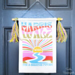 boho wall hanging with a harris walz garden flag