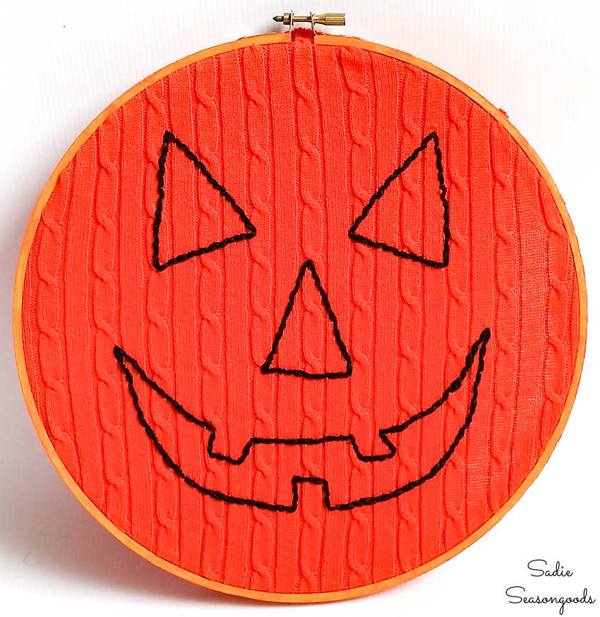 embroidery of a jack-o-lantern