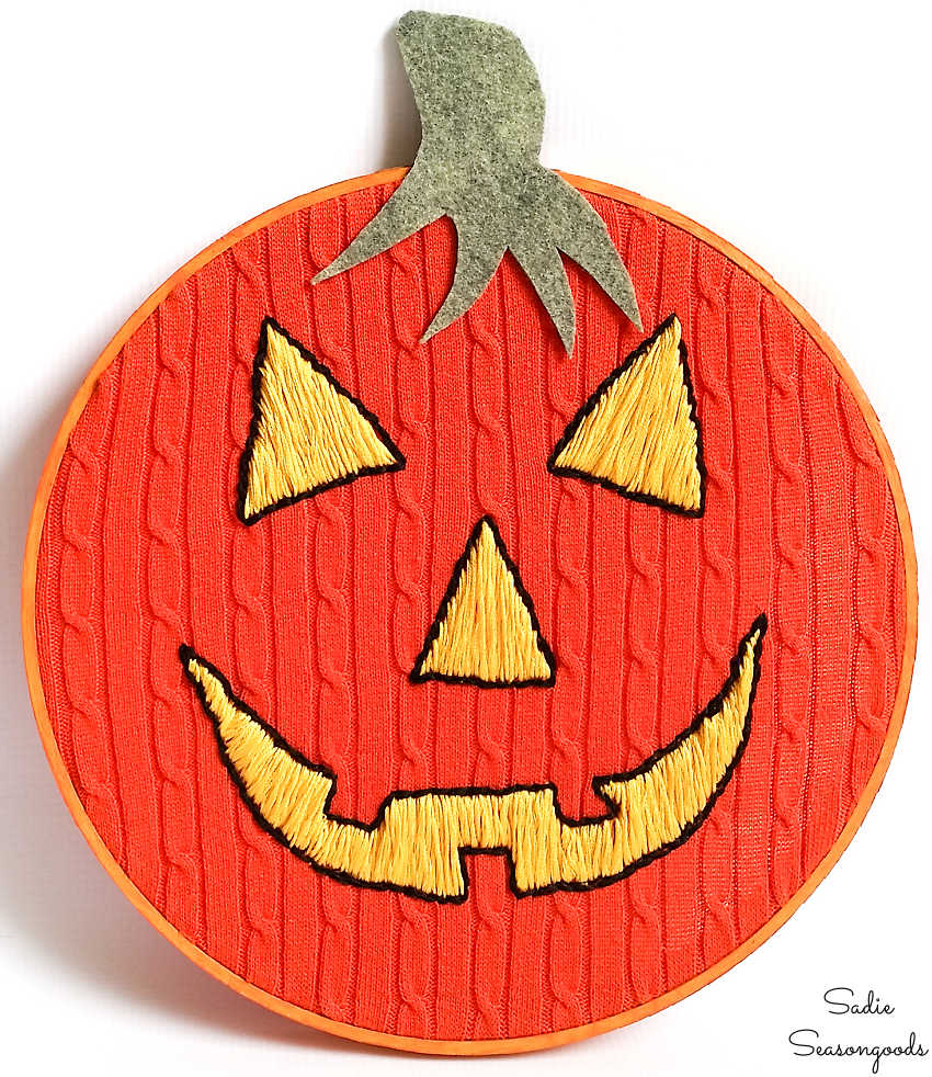 jack-o-lantern embroidery design