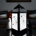 spooky lantern with halloween fabric