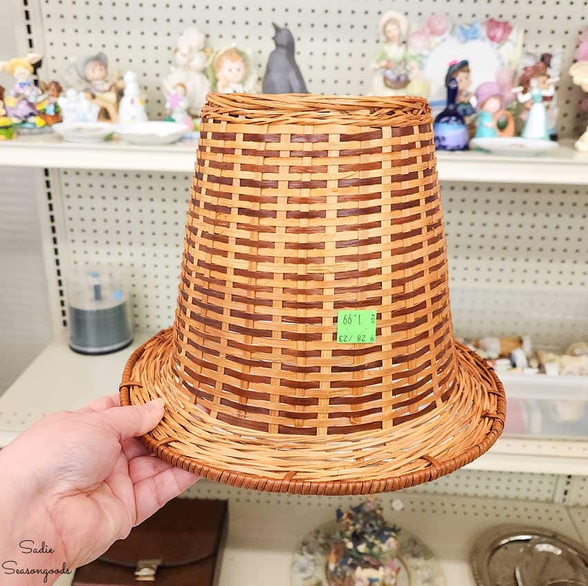 turning a basket into a thanksgiving centerpiece