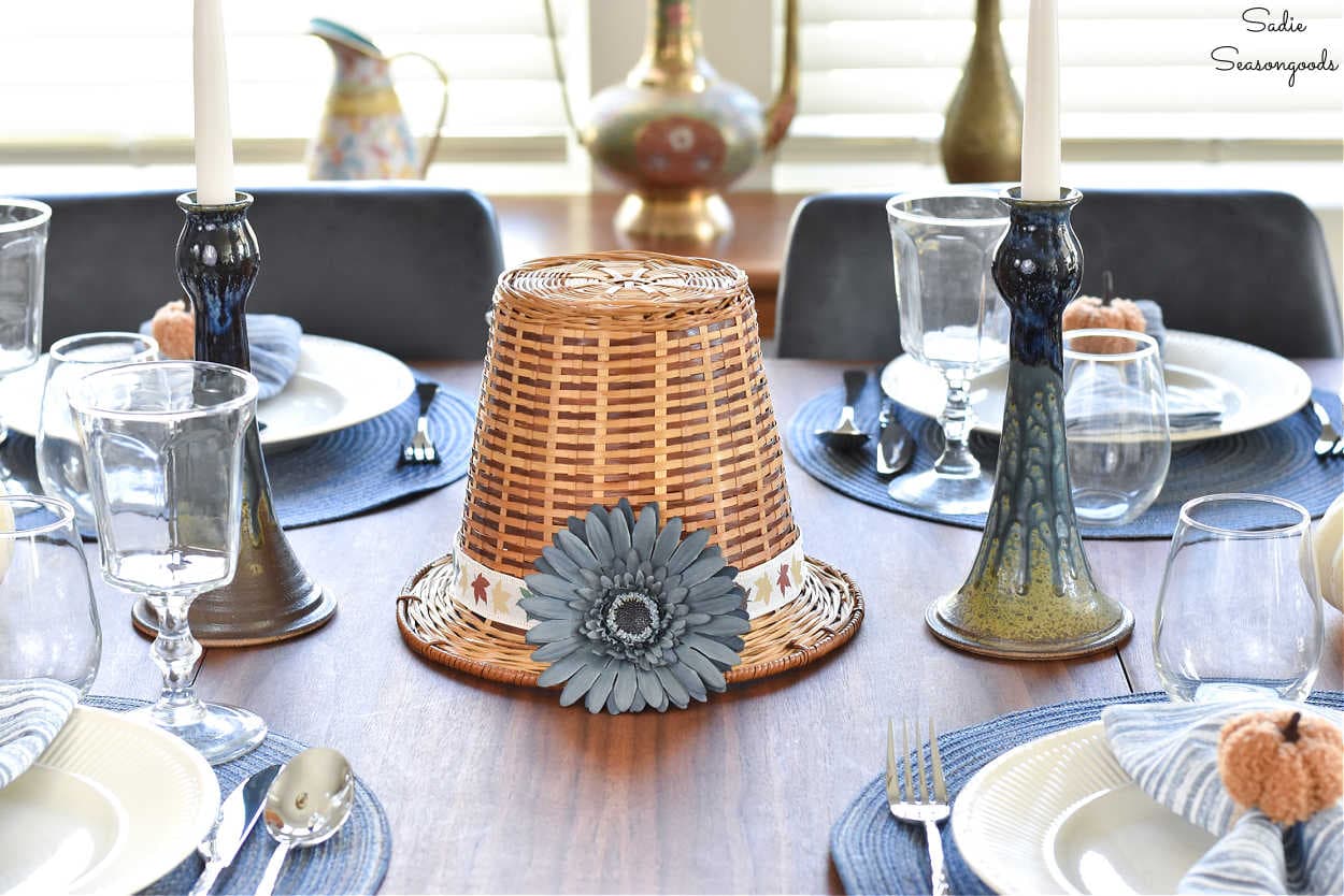 pilgrim hat thanksgiving centerpiece