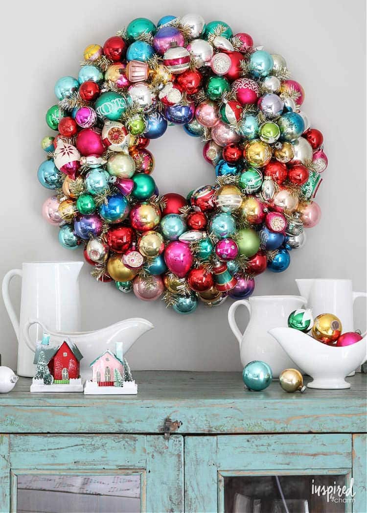 vintage ornament wreath