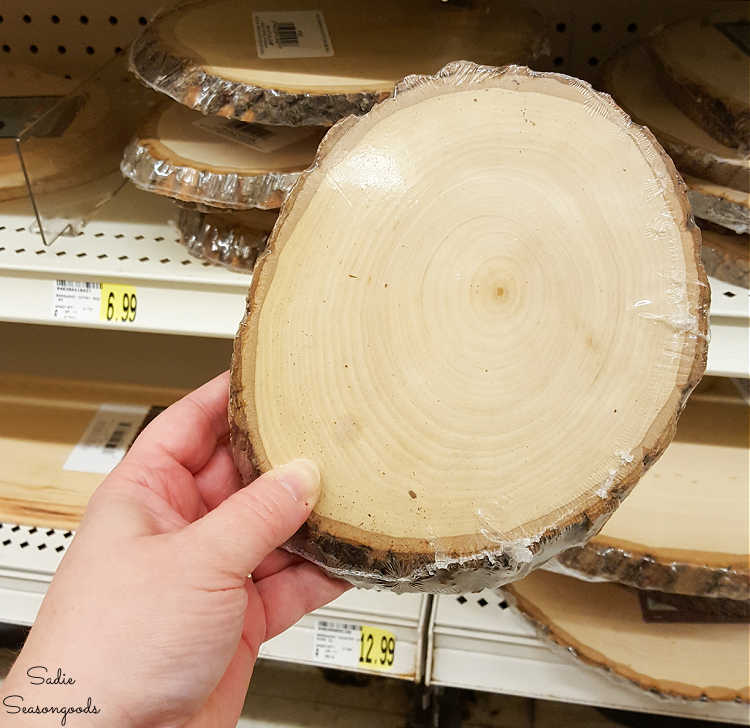 wood slices at a craft store