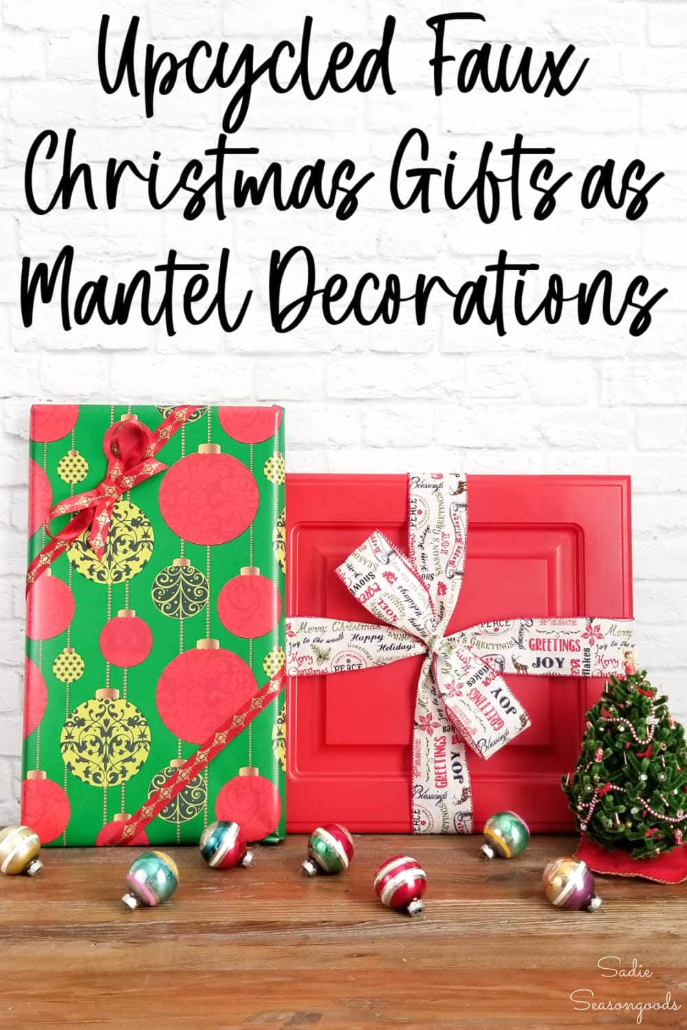 cabinet doors as christmas gift decorations